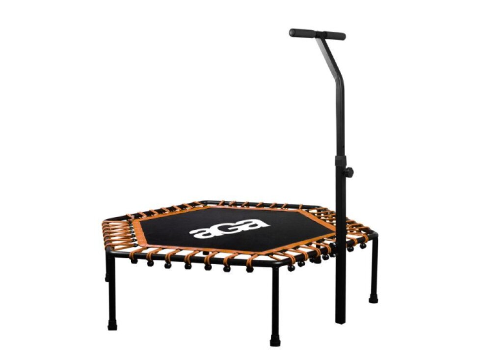 Aga Trampolína Fitness s držadlem, 130 cm, Oranžová, Nosnost 120 kg, pro vnitřní použití