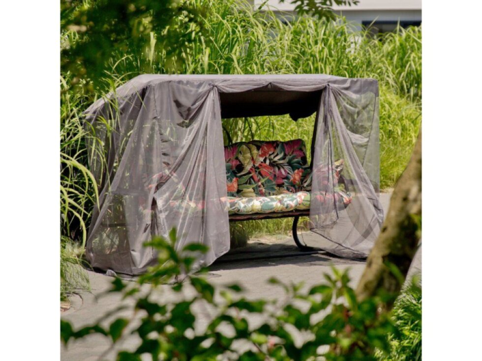 Zahradní houpačka s moskytiérou a s bočními stolky Celebes Plus Black Edition G052-23IB PATIO