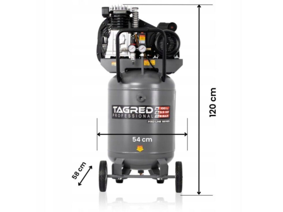 Dvoupístový olejový kompresor 100 l 230 V 10 bar 3500 W TA3401