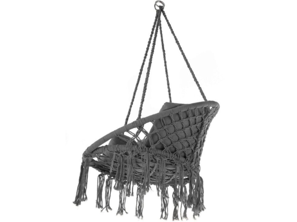 Aga Volně stojící závěsné křeslo MR4510, tmavě šedá, 1 osoba, nosnost 110 kg, ocel, potah polyester/bavlna, šířka 80 cm, výška 137 cm
