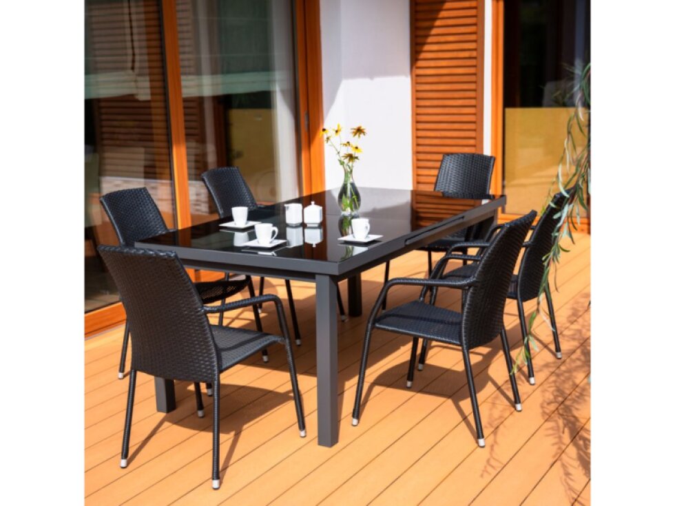 Zahradní křeslo z technorattanu Etienne Black PATIO