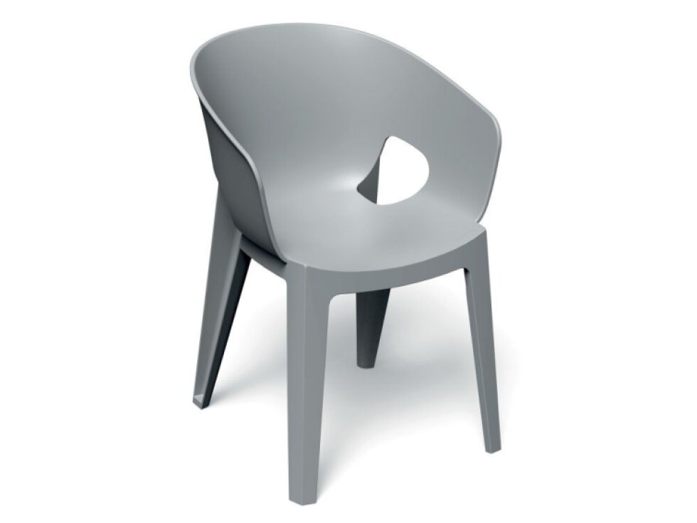 Šedá plastová zahradní židle Premo Light Gray FERNE