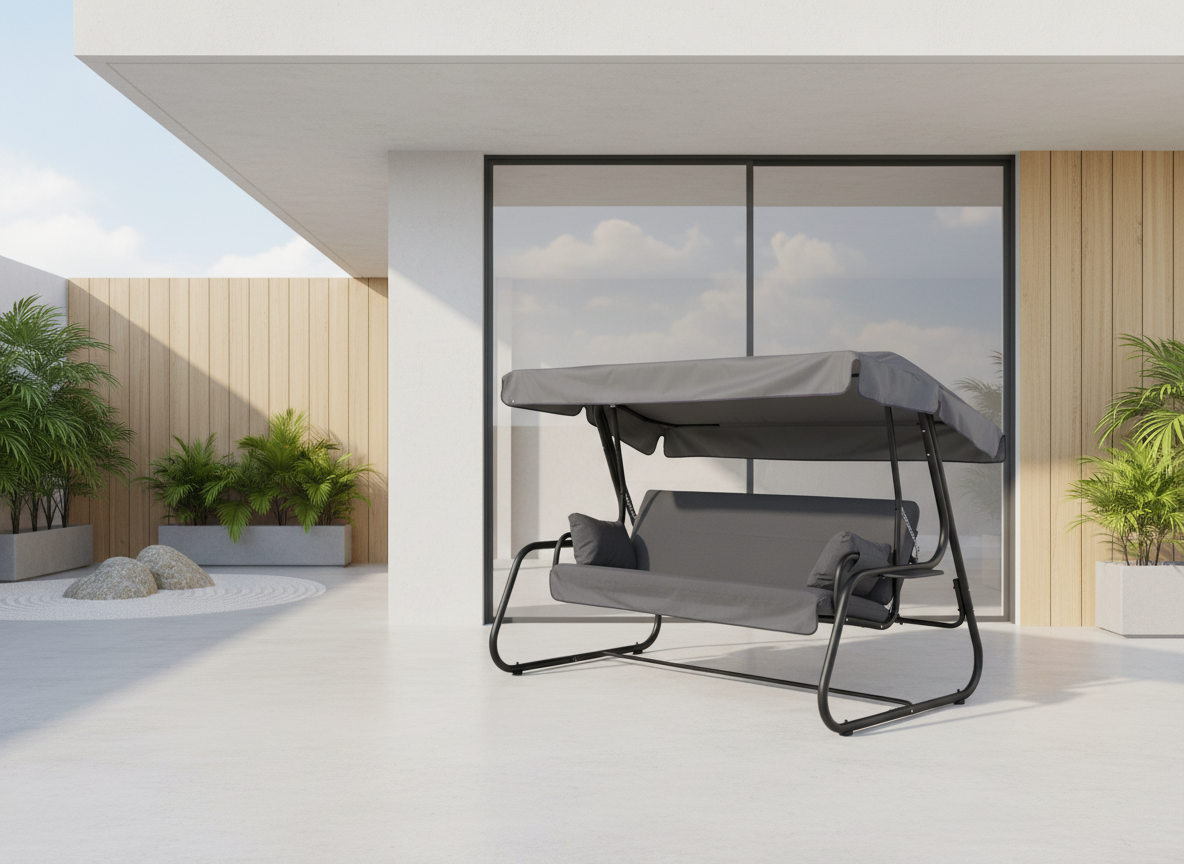 Zahradní houpačka Vita Black Edition s bočními stolky H024-07PB PATIO