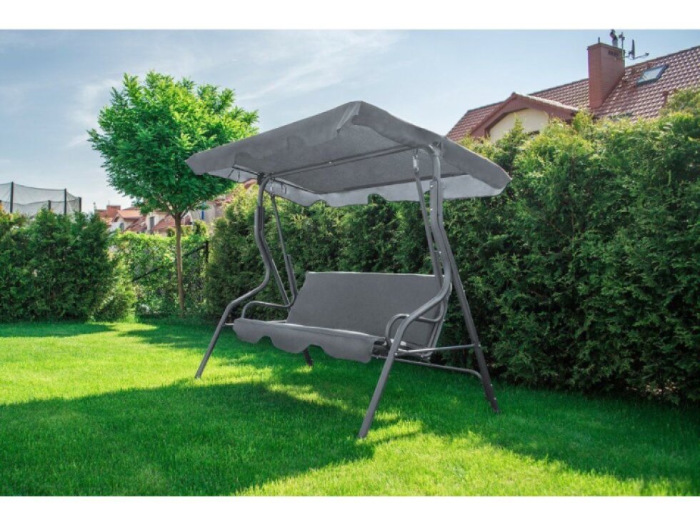 Zahradní houpačka "Relax" pro 3 osoby světle šedá