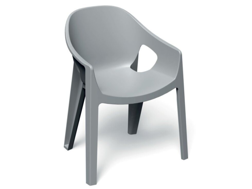 Šedé plastové zahradní křeslo Premo Light Gray FERNE