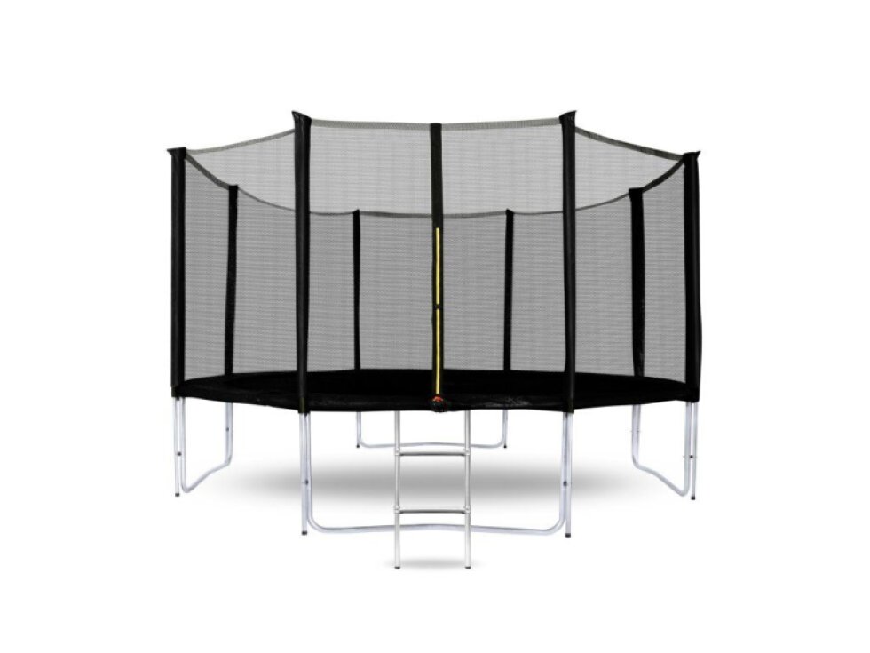 Trampolína SPORT PRO, 366 cm, černá, s ochrannou sítí a žebříkem