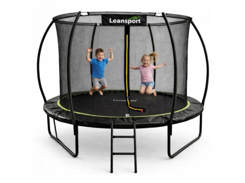 Trampolina Ogrodowa LEAN Z Siatką Wewnętrzną Czarno-Zielona 305CM 10FT