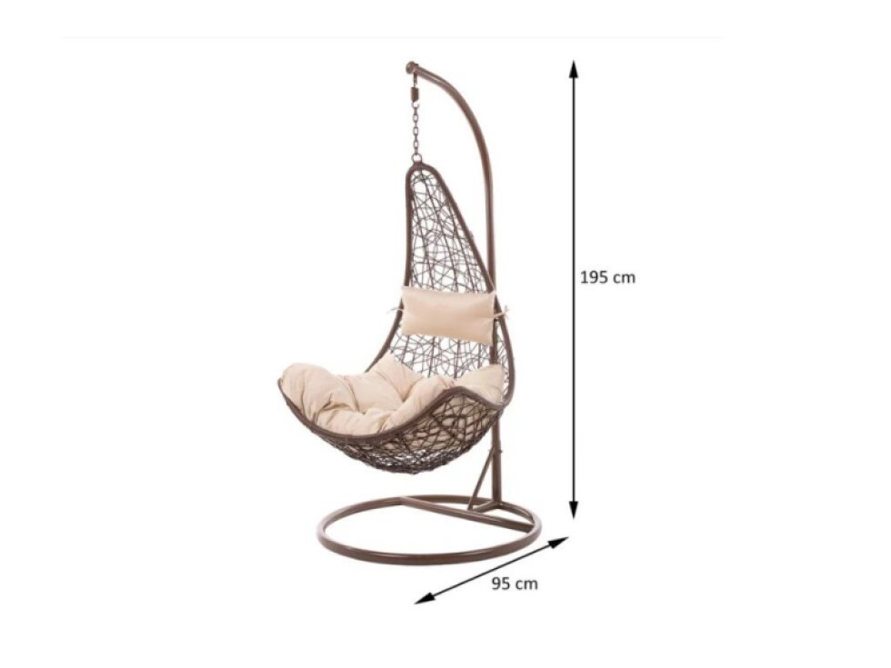 Zahradní houpací závěsné křeslo z technorattanu Alfred Wenge PATIO