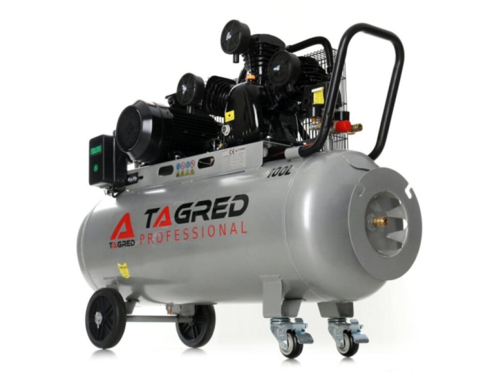Olejový kompresor 100l, třípístový, 4,1kW + separátor, 400V, Tagred TA348B