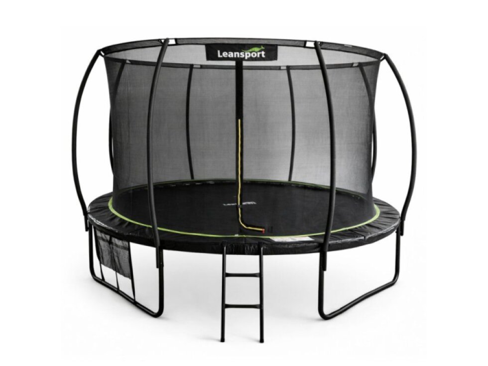 Trampolina Ogrodowa LEAN Z Siatką Wewnętrzną Czarno-Zielona 487CM 16FT