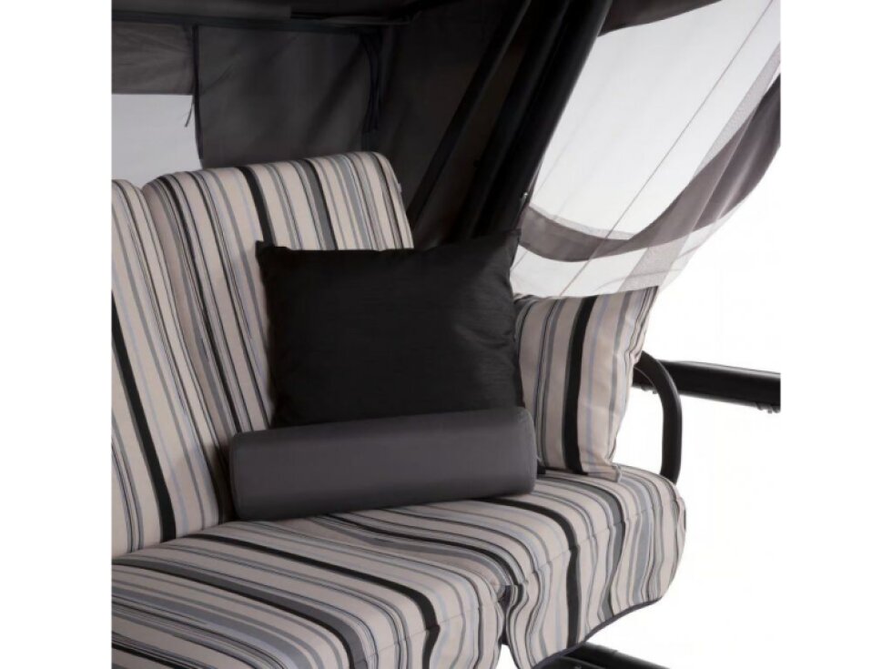 Zahradní houpačka Venezia Lux Black Edition s moskytiérou, polštářky a bočními stolky C024-06LB PATIO