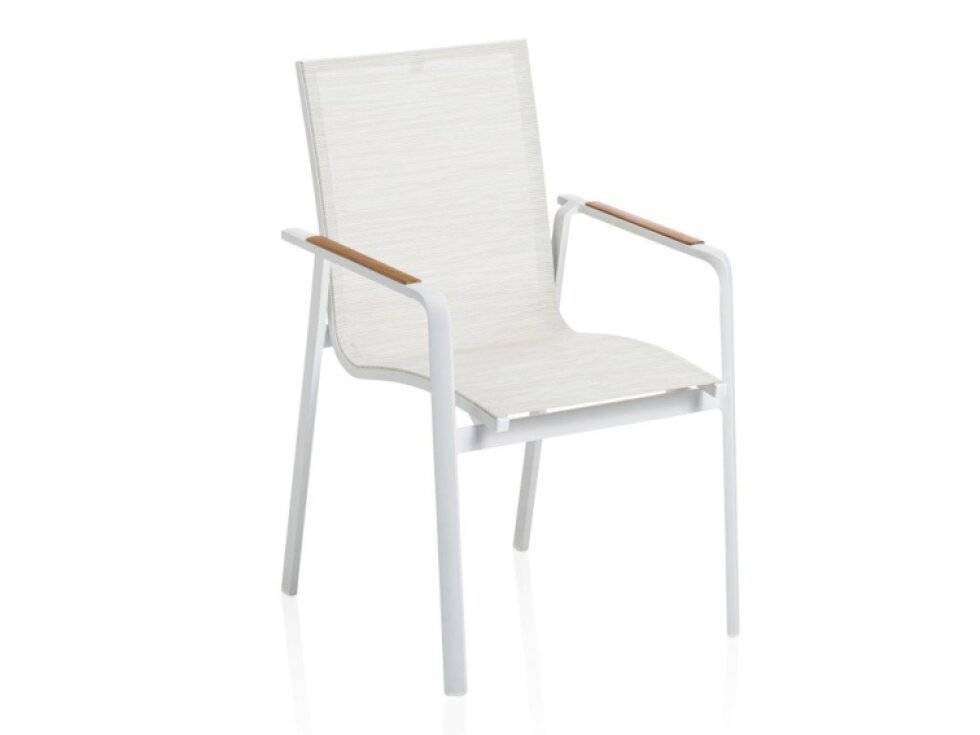 Zahradní židle s teakovými područkami Diamond White - Beige KETTLER 0103902-5800