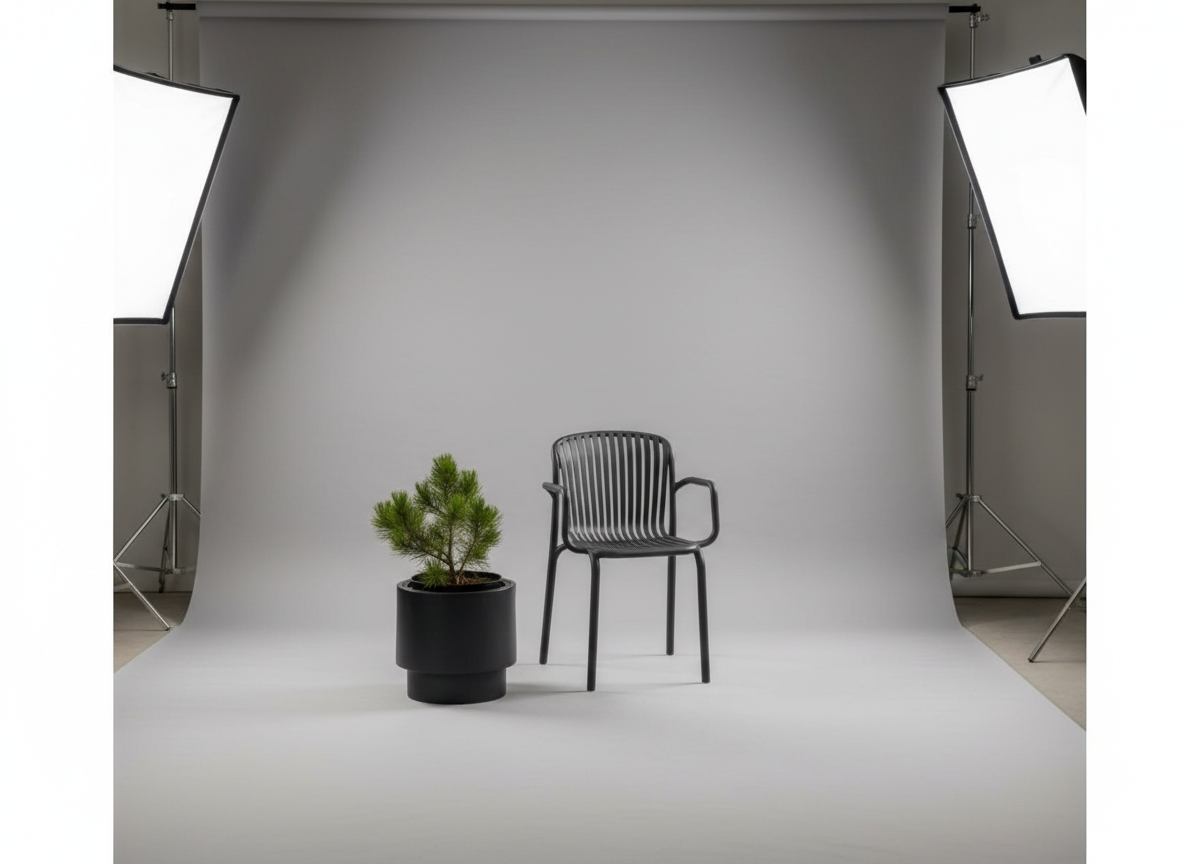 Antracitová plastová zahradní židle s područkami Brene Carbon FERNE