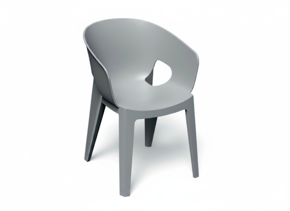 Šedá plastová zahradní židle Premo Light Gray FERNE