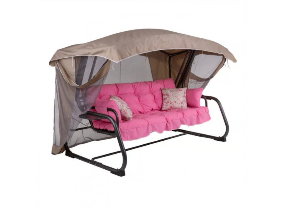 Zahradní houpačka Ravenna Lux s moskytiérou a s bočními stolky D042-23DW PATIO