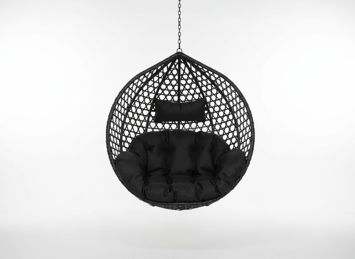 Závěsný koš Martina černý (bez kovové konstrukce a podstavce)