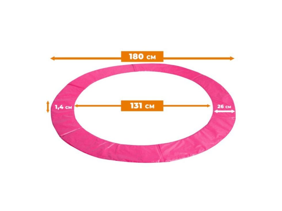 Aga Ochranný kryt pružin na trampolínu SPORT EXCLUSIVE, 180-183 cm, Růžový, PVC