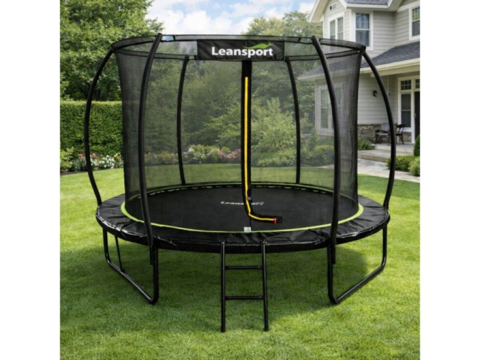 Trampolina Ogrodowa LEAN Z Siatką Wewnętrzną Czarno-Zielona 183CM 6FT