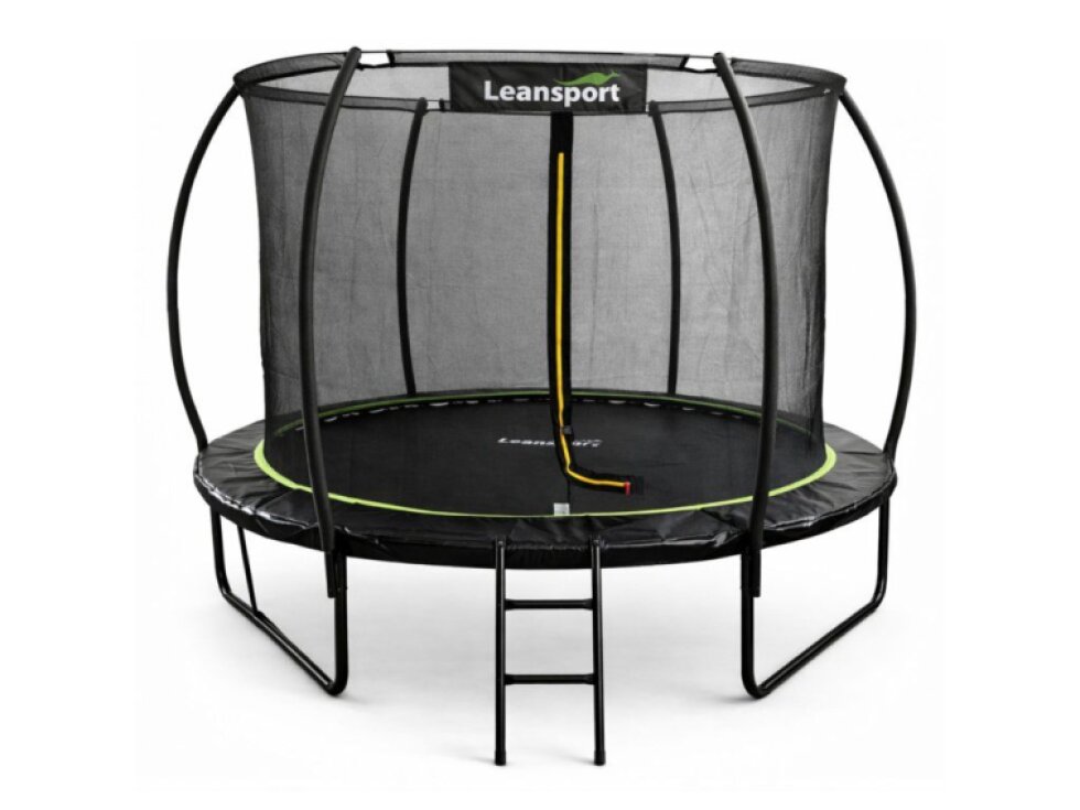 Trampolina Ogrodowa LEAN Z Siatką Wewnętrzną Czarno-Zielona 252CM 8FT