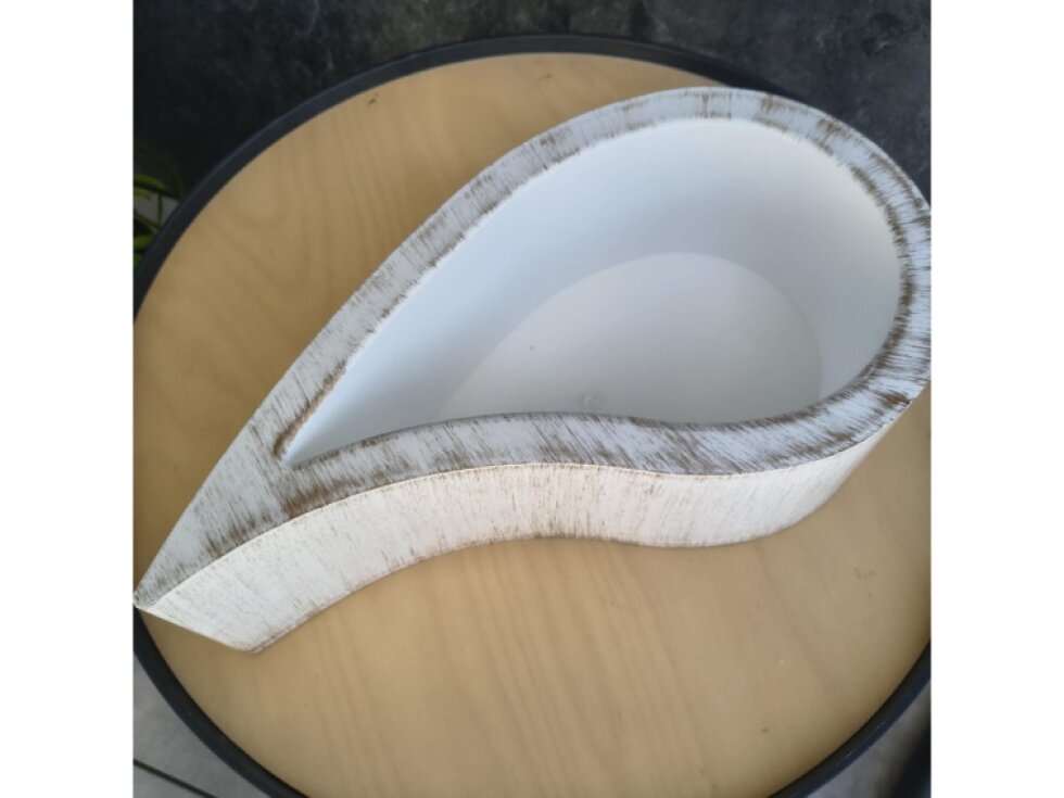 Luxusná nádoba na aranžovanie SLZA XL 42x23,5x10cm bielo-zlatá