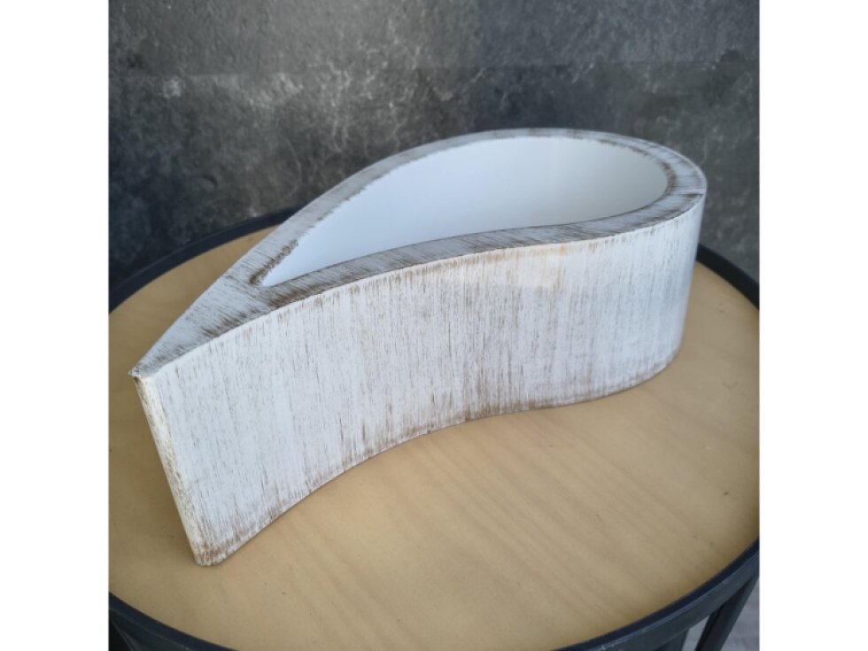 Luxusná nádoba na aranžovanie SLZA L 33x18x9,5cm bielo-zlatá