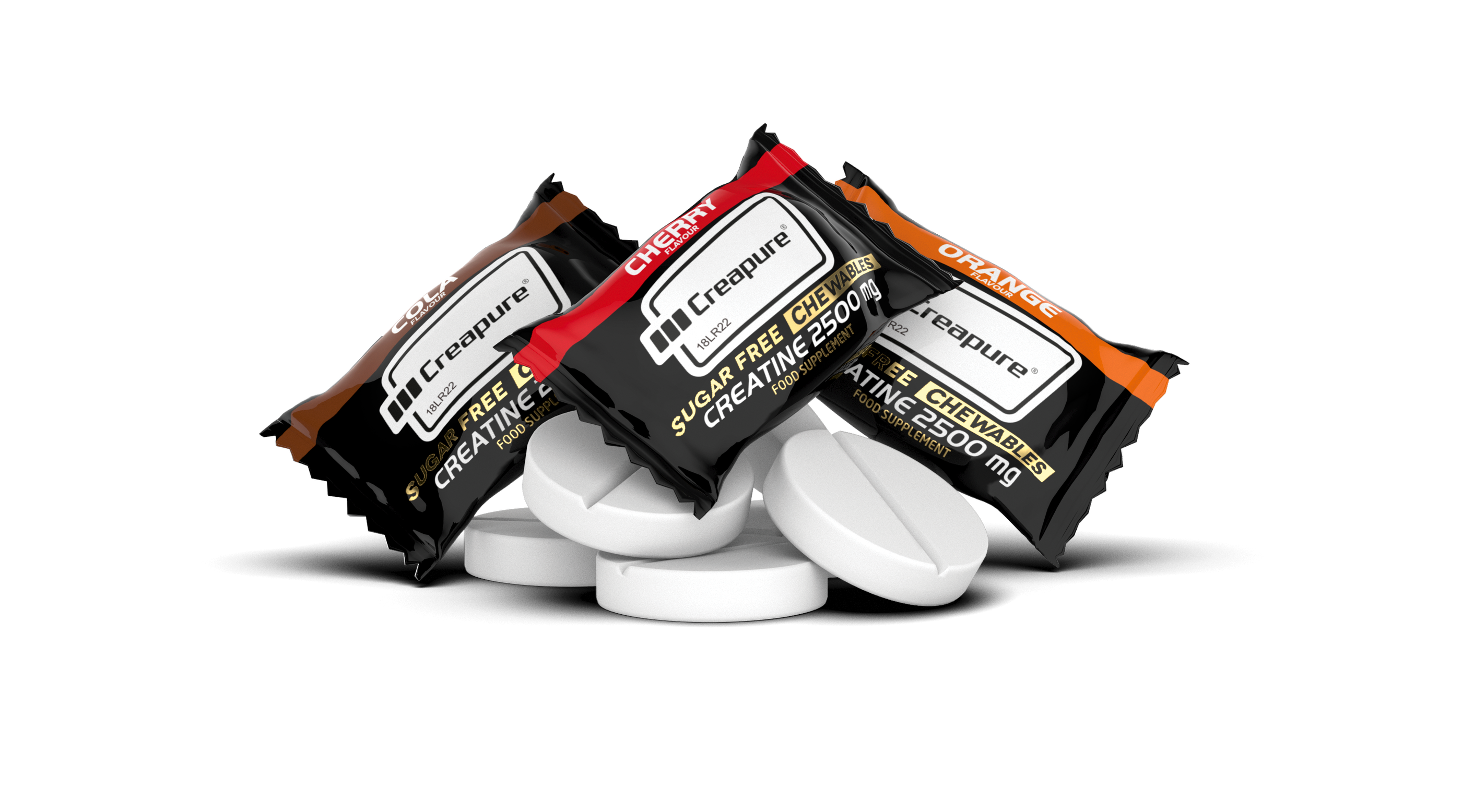 Amix™ Black Line Creatine Creapure® 2500mg Chewable Tabs Zero Sugar Multi flavour