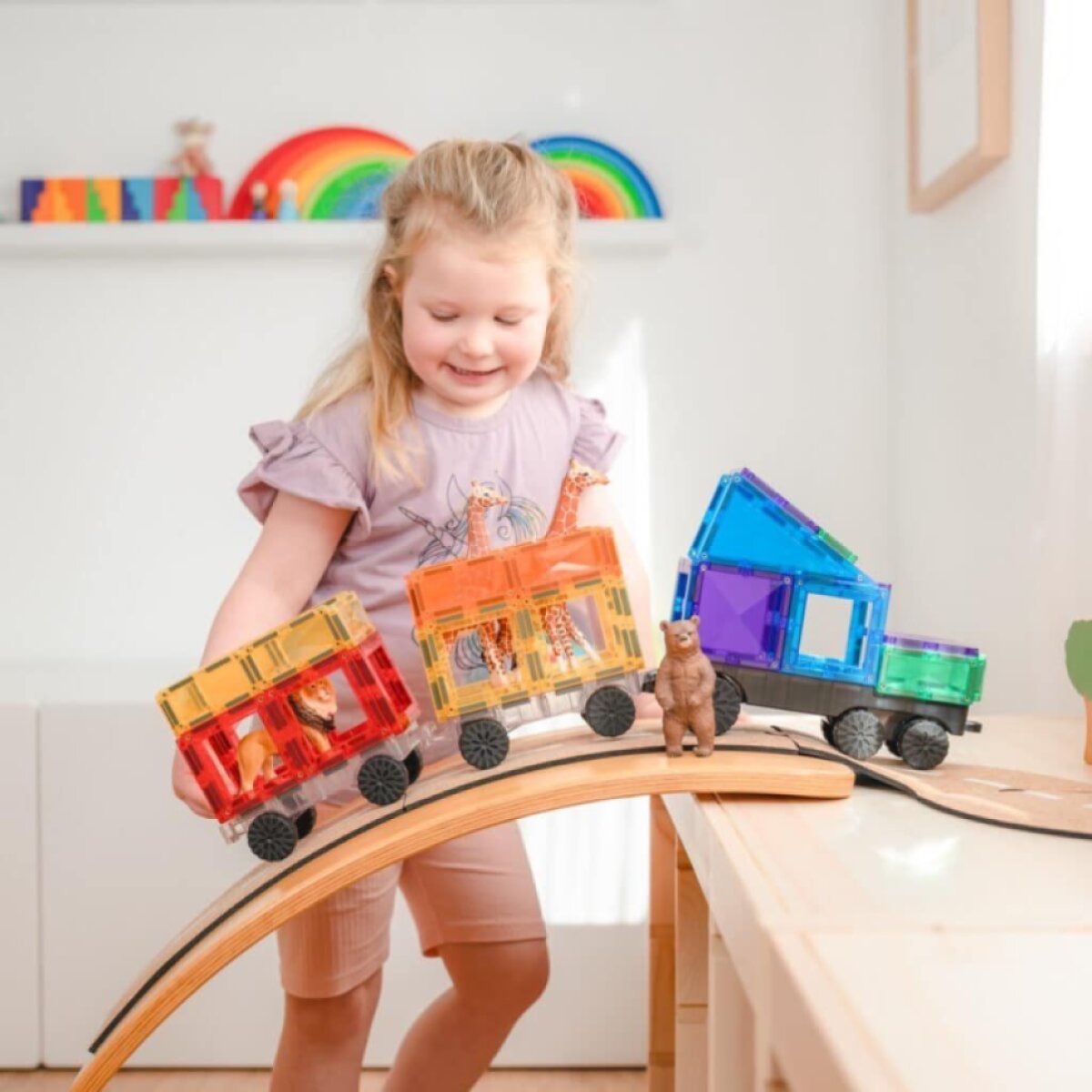 CONNETIX Magnetická stavebnice Rainbow Transport Pack 50 ks