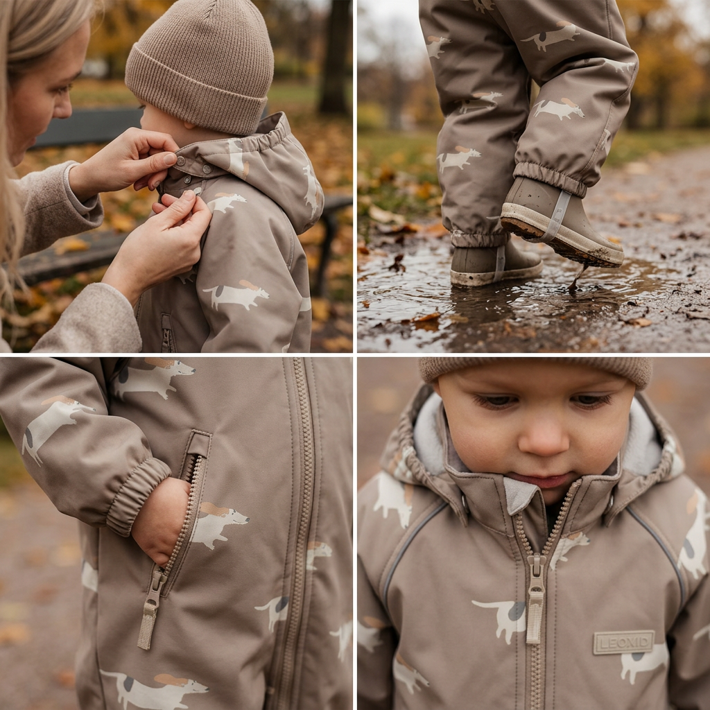 LEOKID Softshellová kombinéza Lilo Beige Woof