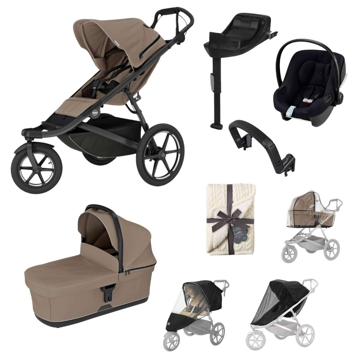 THULE Urban Glide 3 Kočárek trojkombinace Set B - Tinted Taupe