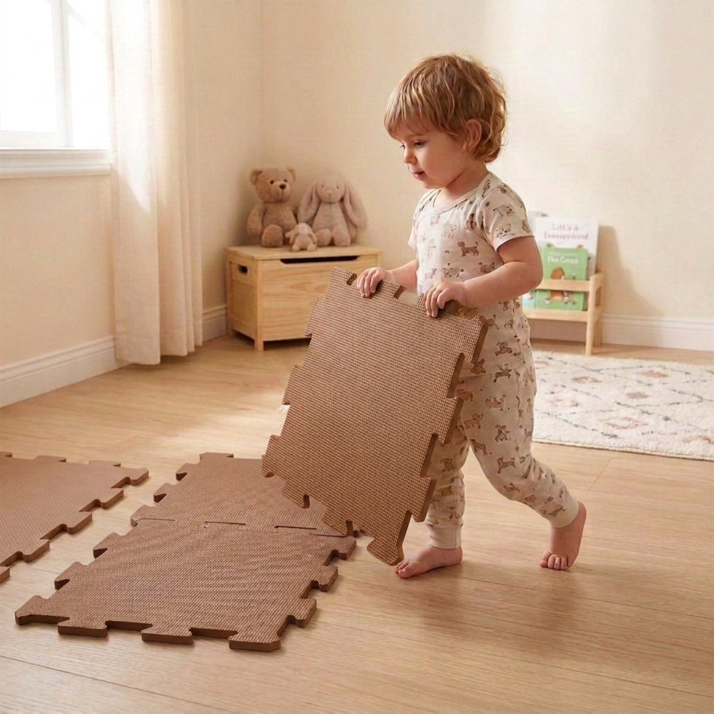 NIDO NIDO Pěnová hrací podložka Puzzle 9ks Caramel