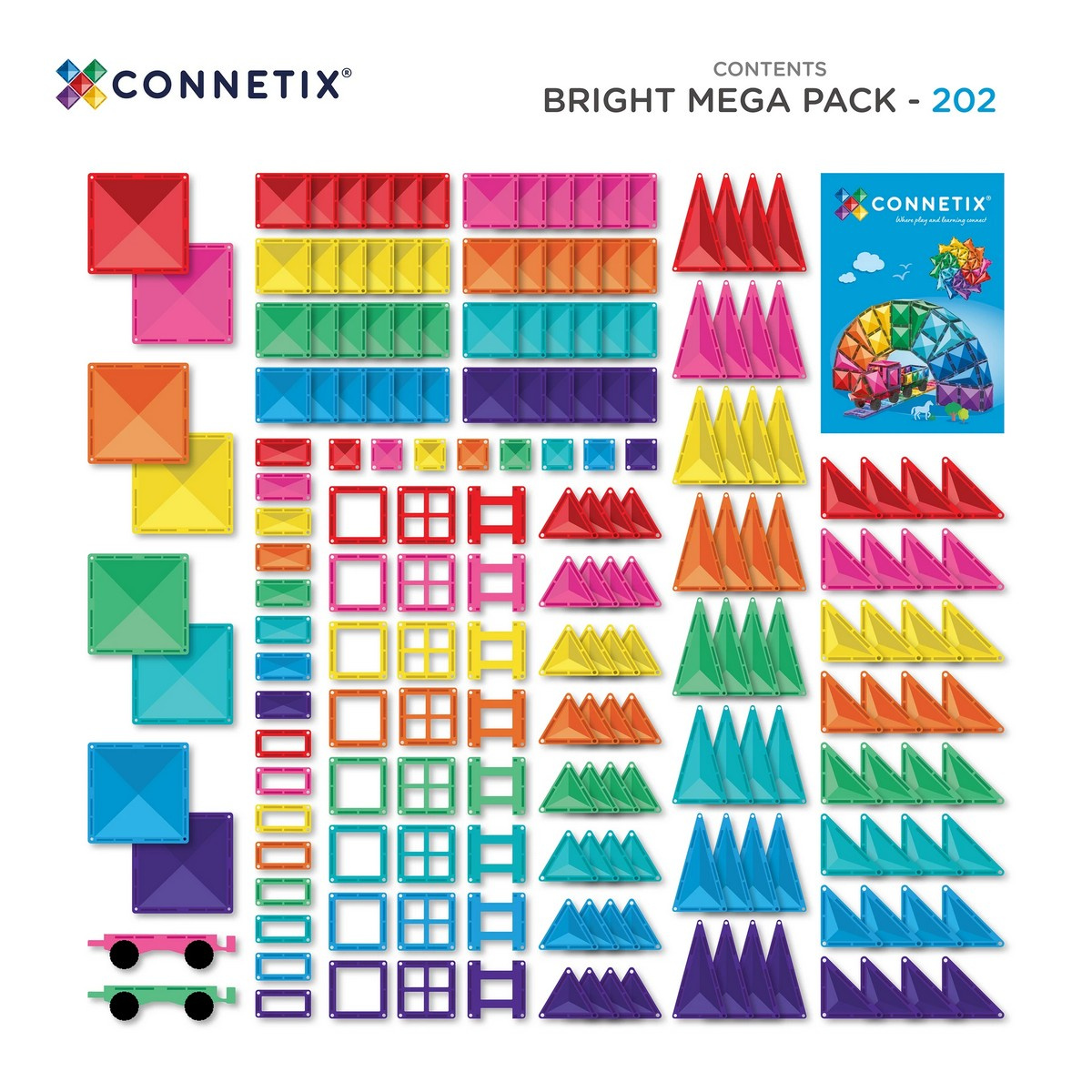 CONNETIX Magnetická stavebnice Bright Mega Pack 202 ks