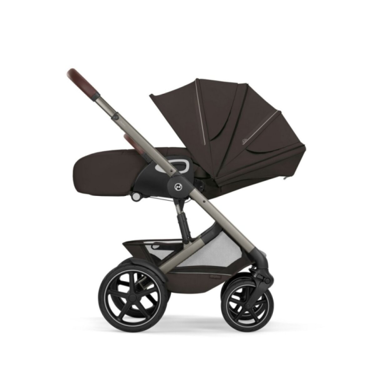 CYBEX Talos S Lux Kompletní kočárek se skládací korbičkou New Taupe/Chocolate Brown