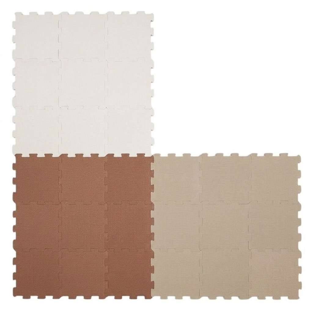 NIDO NIDO Pěnová hrací podložka Puzzle 27ks Caramel/Ivory White/Sandstone