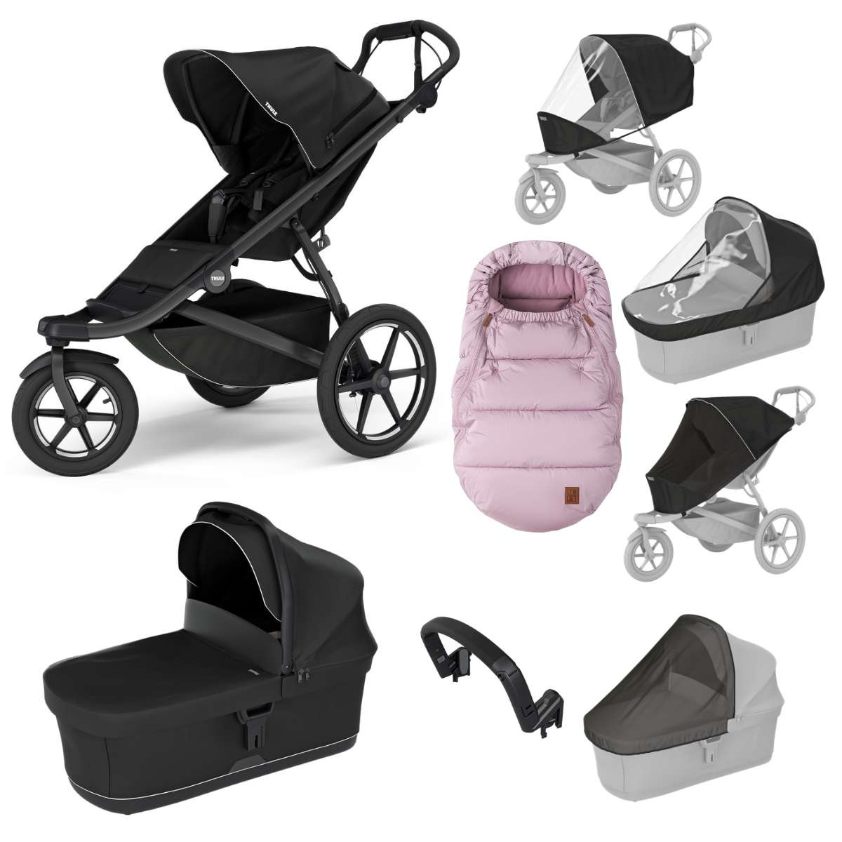 THULE Urban Glide 3 Kočárek od narození Set E - Black/Pink