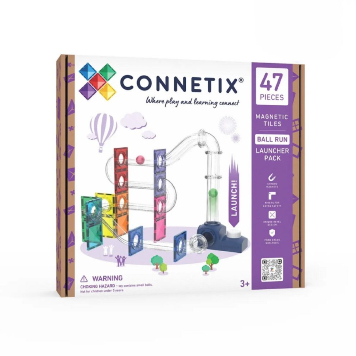 CONNETIX Magnetická kuličková dráha Launcher Pack 47 ks