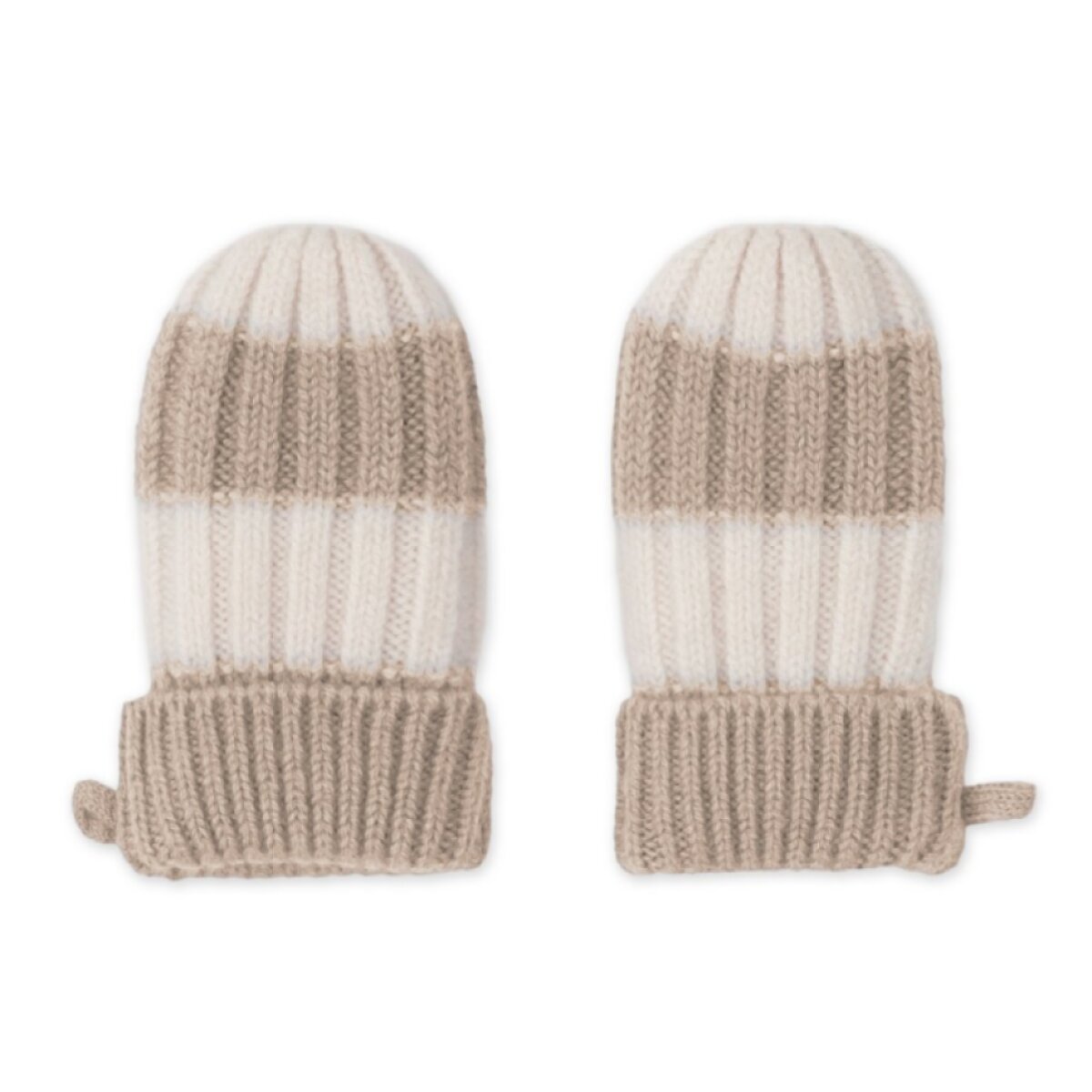 Lodger Rukavice Stripe Merino - Beige, vel. 0 - 12 měsíců