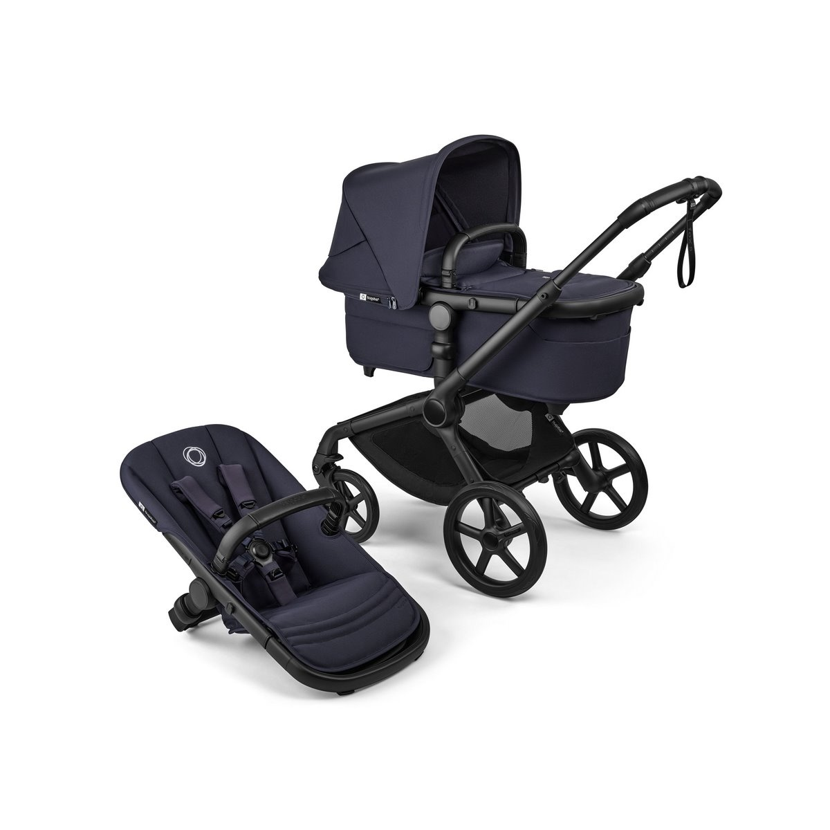 BUGABOO Fox5 Renew Kompletní kočárek + Novorozenecké lůžko Black/Deep Indigo