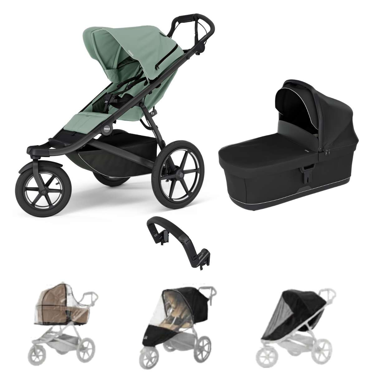 THULE Urban Glide 3 Kočárek od narození Set C - Mist Green