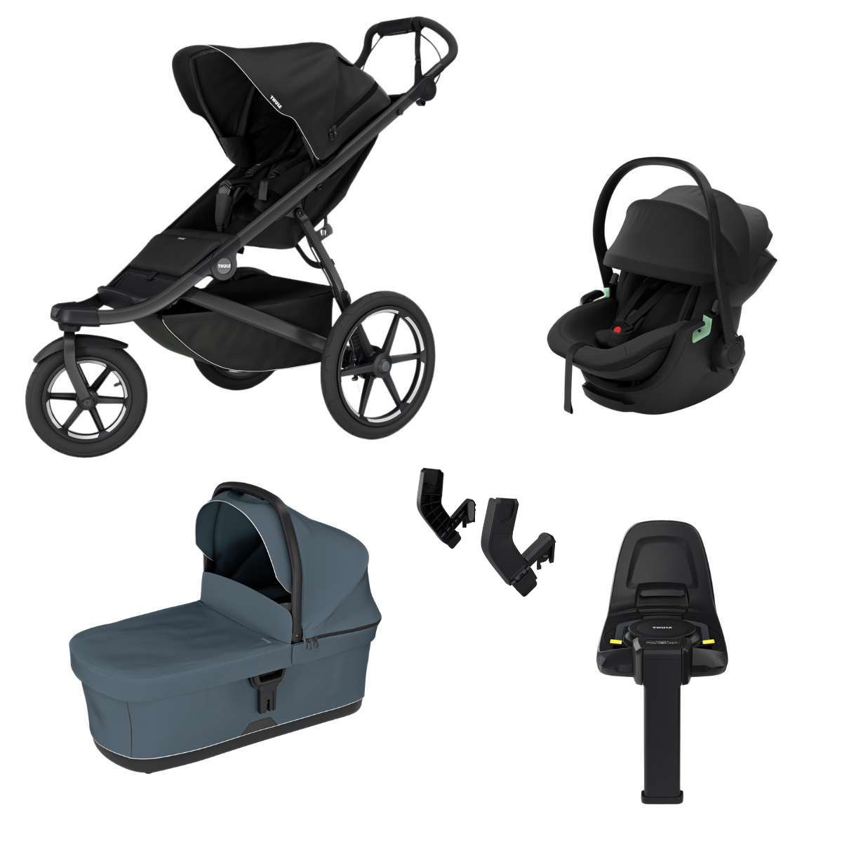 THULE Urban Glide 3 Kočárek trojkombinace Set A - Black/Dark Slate
