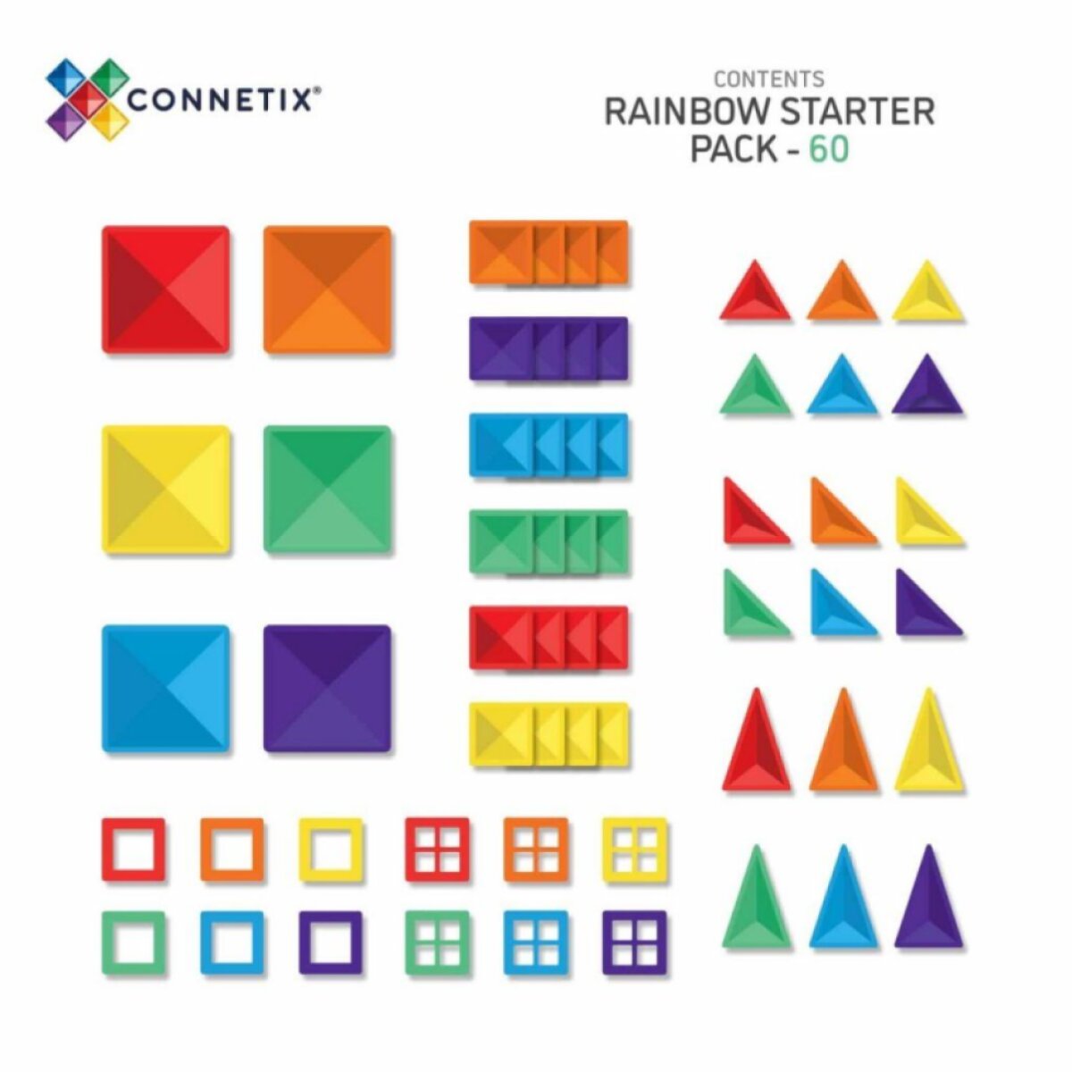 CONNETIX Magnetická stavebnice Rainbow Starter Pack 60 ks