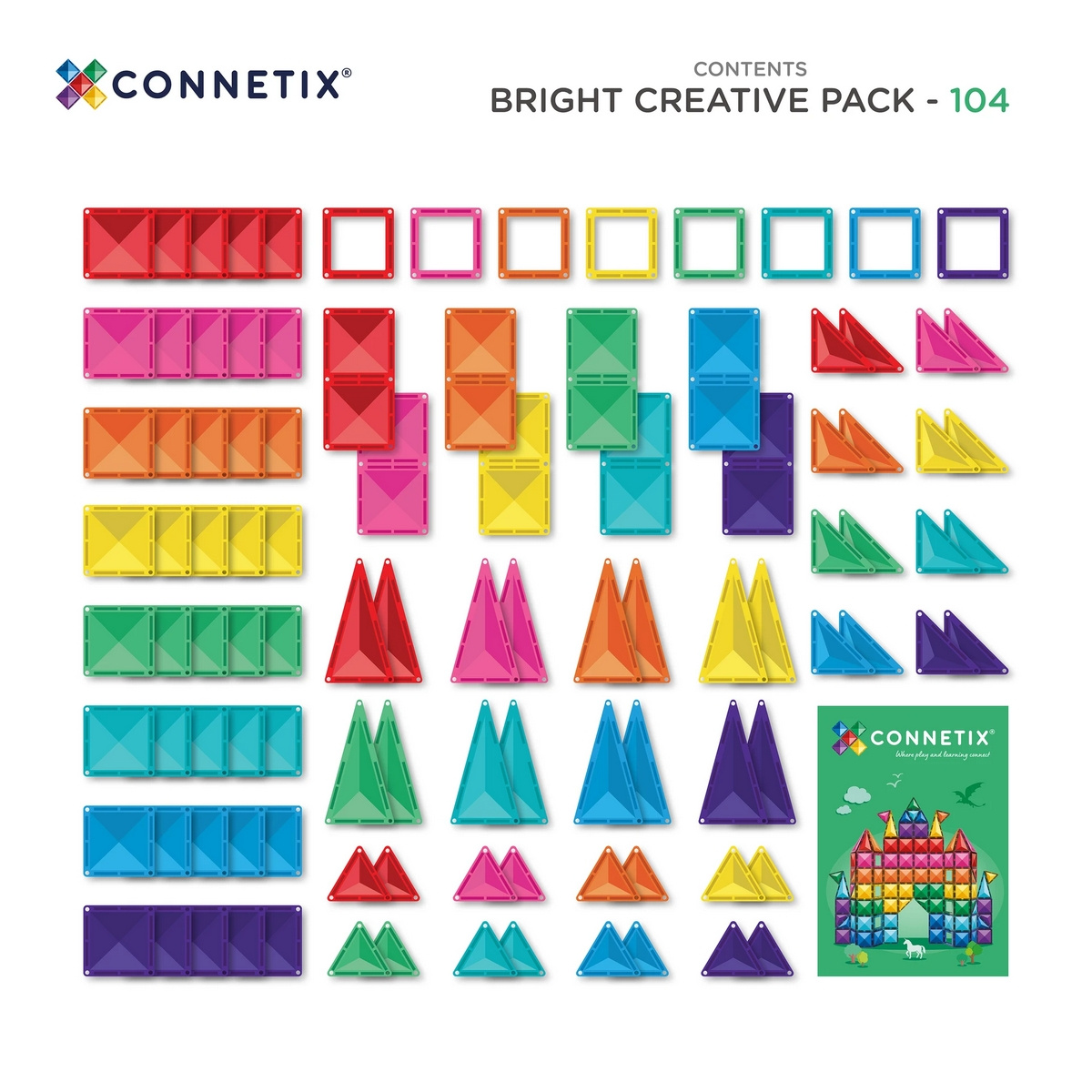 CONNETIX Magnetická stavebnice Bright Creative Pack 104 ks
