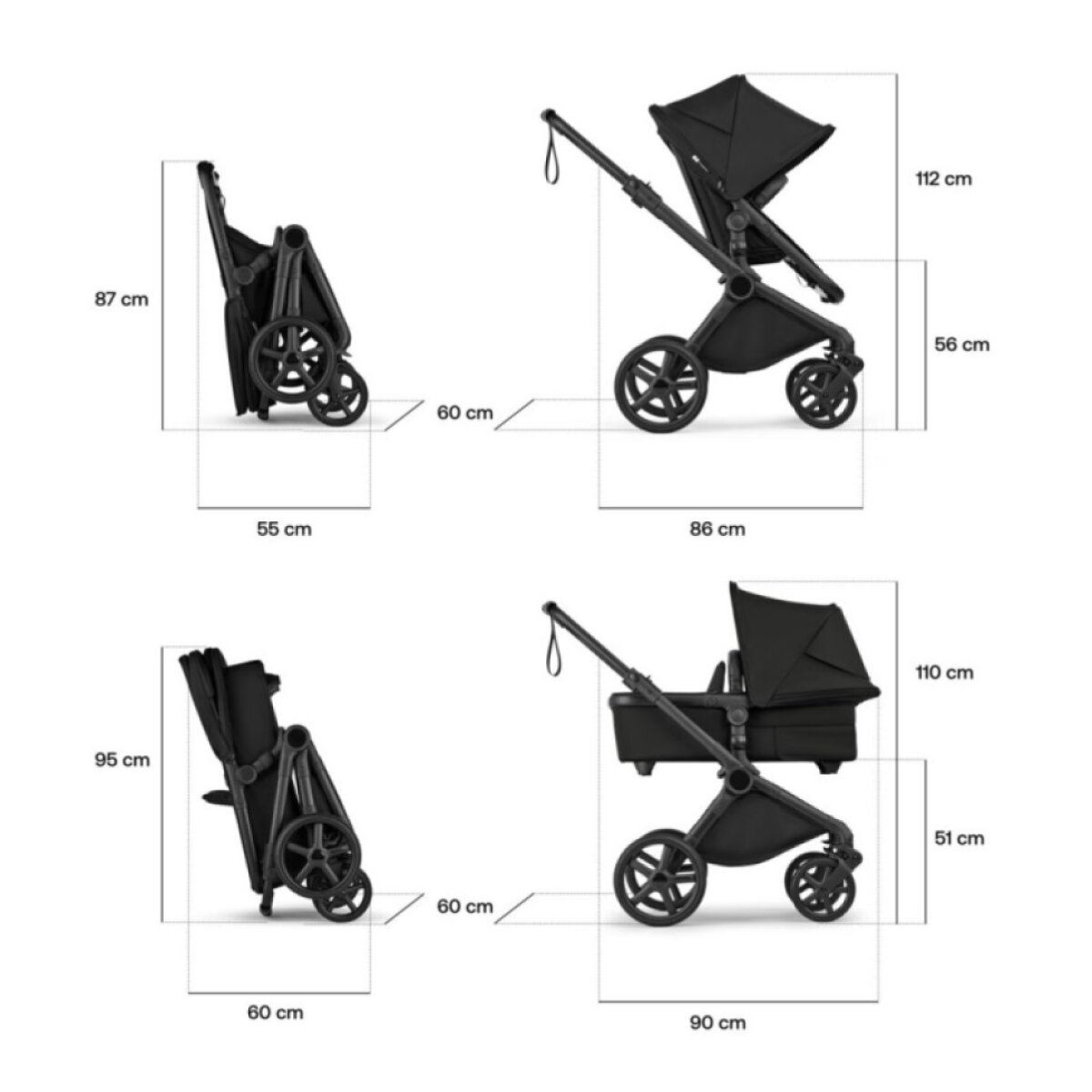 BUGABOO Cub Kompletní kočárek Black/Deep Indigo/Deep Indigo