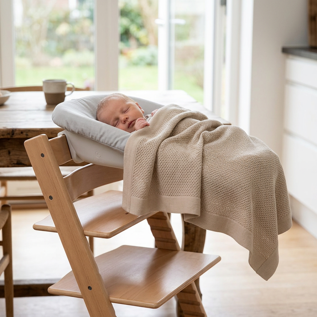 STOKKE Tripp Trapp Židlička s Newborn setem a dekou Natural/Vanilla/Golden Sand