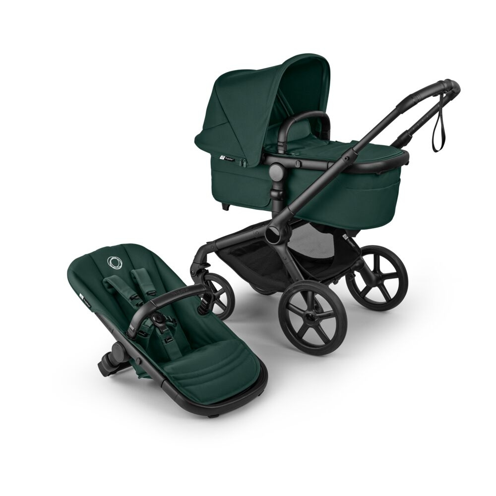 BUGABOO Fox5 Renew Kompletní kočárek + Novorozenecké lůžko Black/Fern Green