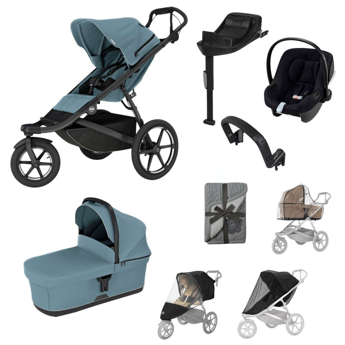 THULE Urban Glide 3 Kočárek trojkombinace Set B - Mid Blue
