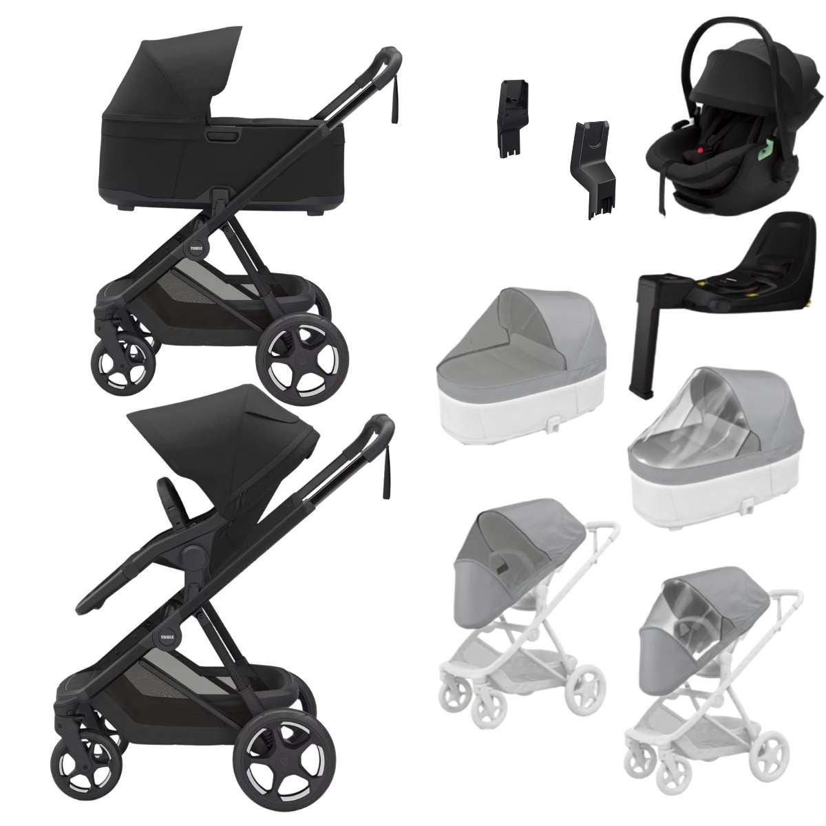 THULE Charm Kočárek trojkombinace set C Black