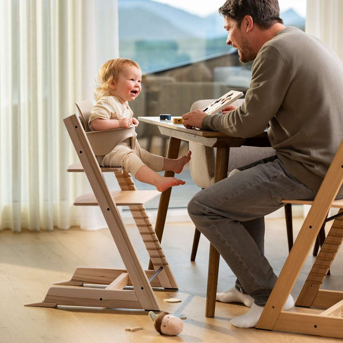 STOKKE Tripp Trapp Bundle Natural + pultík White