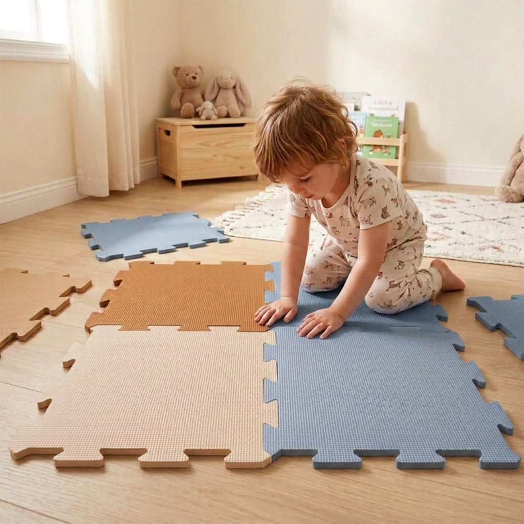 NIDO NIDO Pěnová hrací podložka Puzzle 9ks Dusty Blue