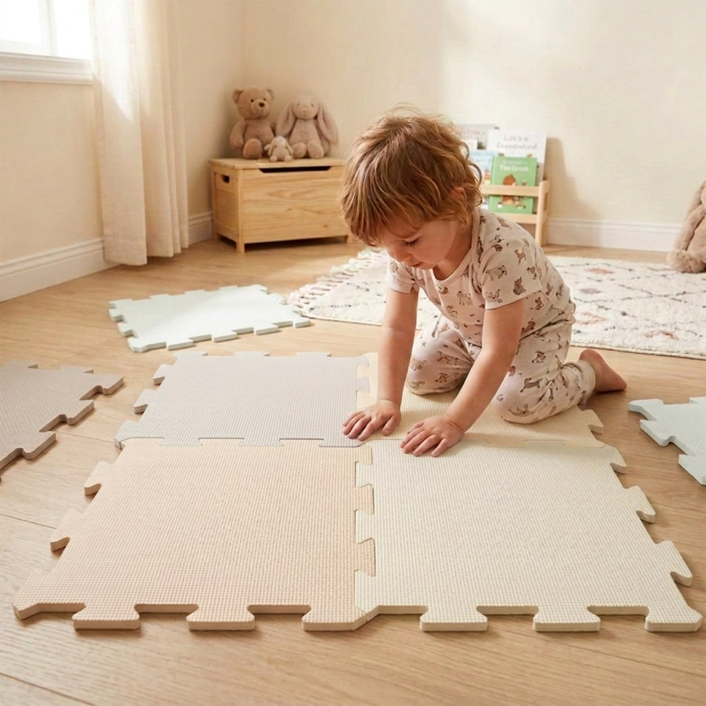 NIDO NIDO Pěnová hrací podložka Puzzle 36 ks 180 x 180 cm Ivory White