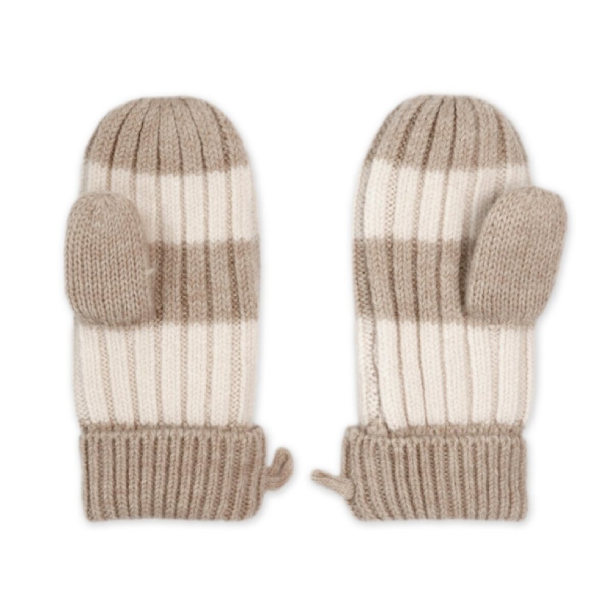 Lodger Rukavice Stripe Merino - Beige, vel. 0 - 12 měsíců